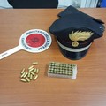 I proiettili sequestrati dai Carabinieri