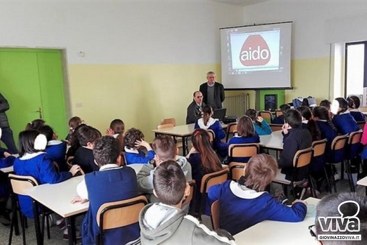 Franco Depalma con l'Aido nelle scuole