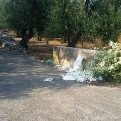 Rifiuti ammassati in località Pietre Rosse