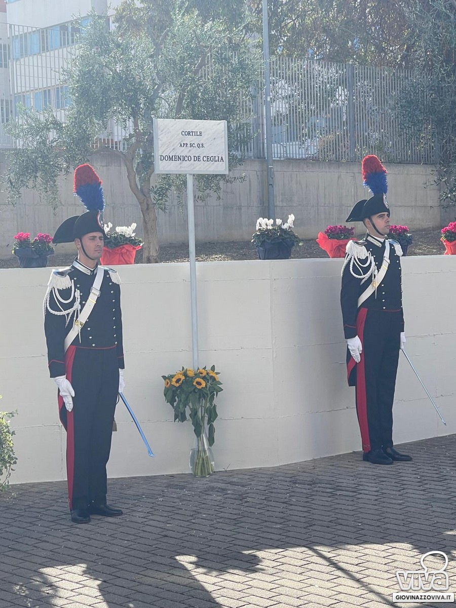Intitolazione cortile caserma Carabinieri a Domenico De Ceglia