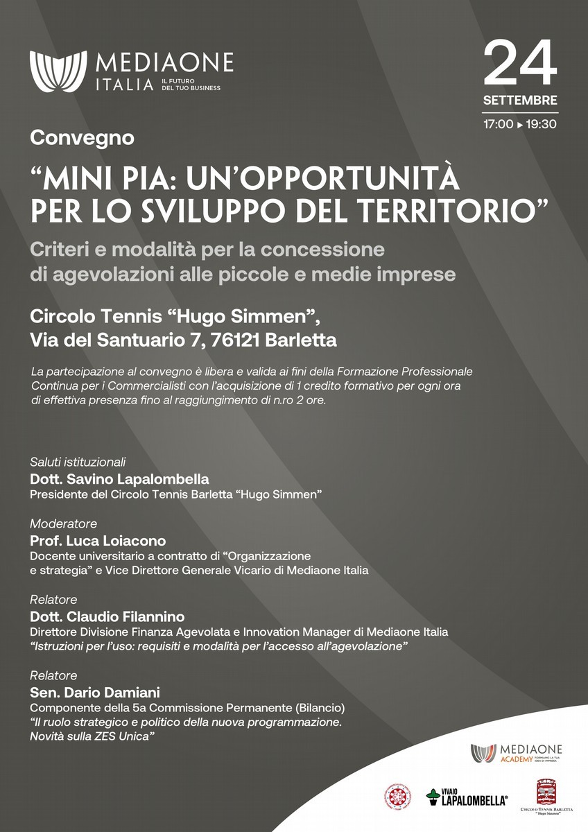 Locandina convegno Media One