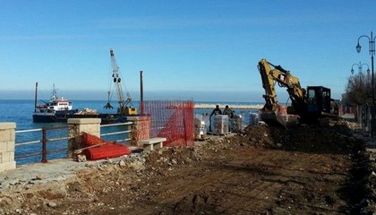 I lavori sul lungomare di Ponente