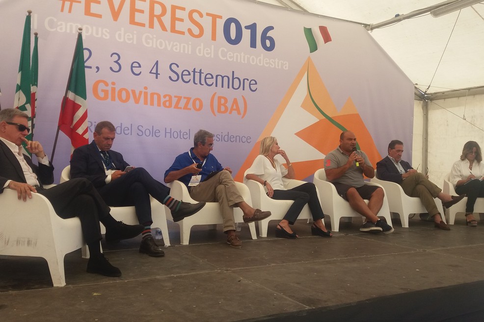Un momento del dibattito ad Everest 2016. <span>Foto Gianluca Battista</span>