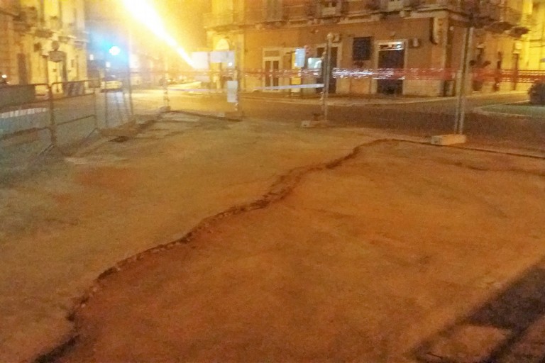 Uno dei cantieri aperti