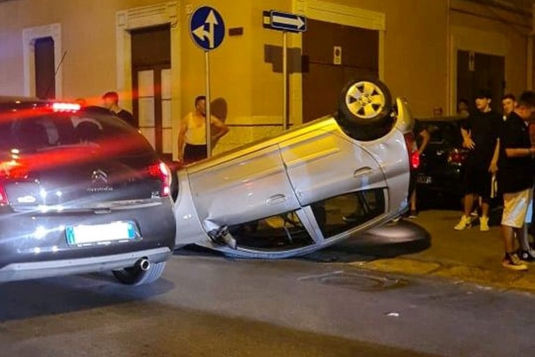 L'incidente stradale avvenuto in via Bari