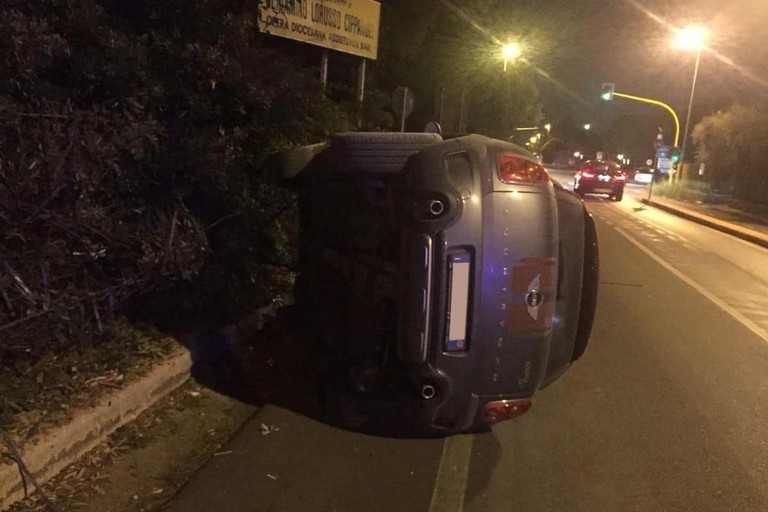 L'incidente avvenuto sulla litoranea per Santo Spirito