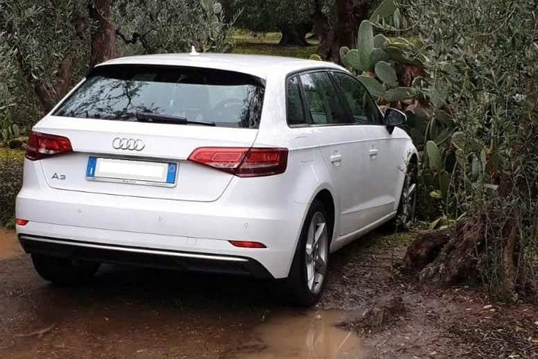 L'Audi A3 recuperata dalle Guardie Campestri