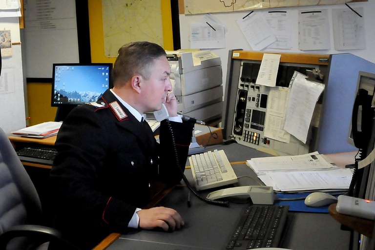 La sala operativa dei Carabinieri