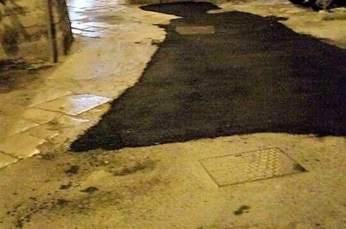 L'asfalto sul basolato