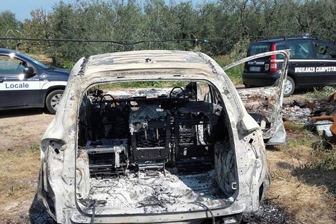 L'auto rinvenuta a Trani