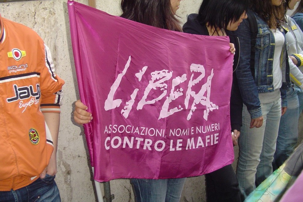 Una bandiera di Libera