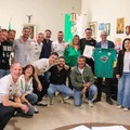 Il Defender Giovinazzo C5 ricevuto dal sindaco Sollecito a Palazzo di Città