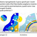 Pavimentazione area giochi Villa Comunale, vince il tema della spiaggia