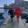 Incendio e ferito al porto di Giovinazzo, ma è una esercitazione