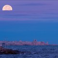 Che spettacolo la Luna del Cacciatore sul profilo del centro storico di Giovinazzo