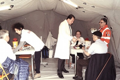 Vito Fanelli impegnato nello screening