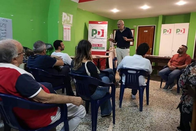 Michele Abbaticchio ieri nella sede del Partito Democratico