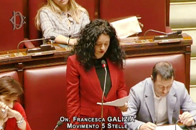 Francesca Galizia durante l'intervento