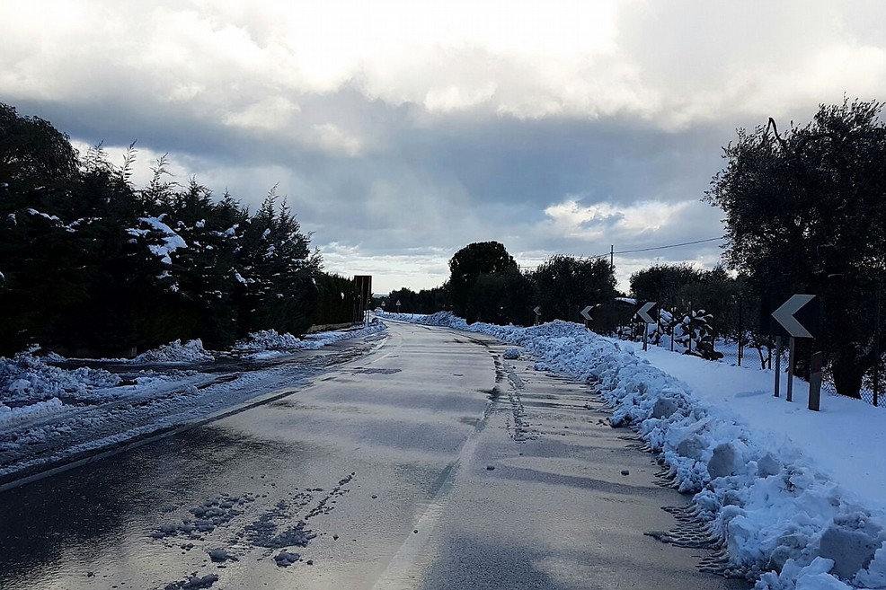 La provinciale 107 per Terlizzi ripulita dalla neve
