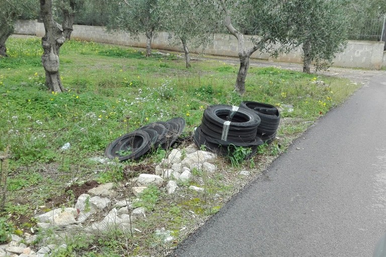 Pneumatici abbandonati. <span>Foto Nicola Miccione</span>