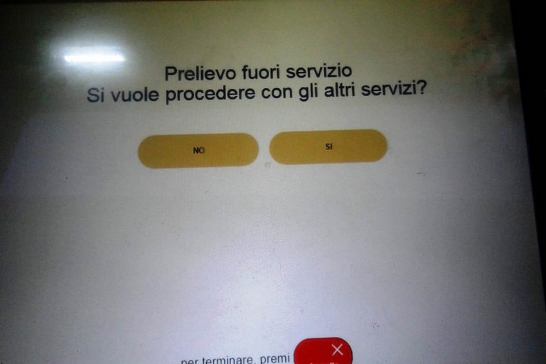 La schermata del Postamat