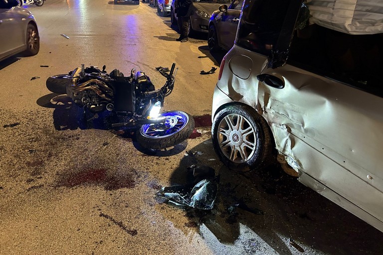 L'incidente stradale avvenuto in via Bari