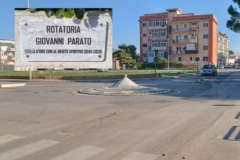 La nuova rotatoria in memoria di Giovanni Parato