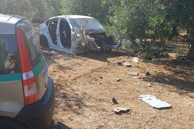 Le due auto cannibalizzate ritrovate dalle Guardie Campestri