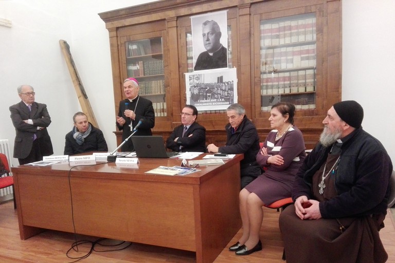 Mons.Domenico Cornacchia in Sala Marano. <span>Foto Quelli dell'IVE</span>