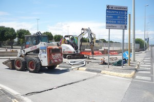 I lavori per la nuova rotatoria di via Molfetta