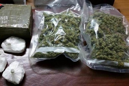 La droga sequestrata dai Carabinieri