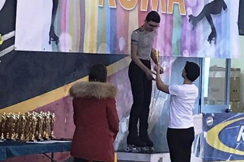 Daniele Zambetti durante la premiazione