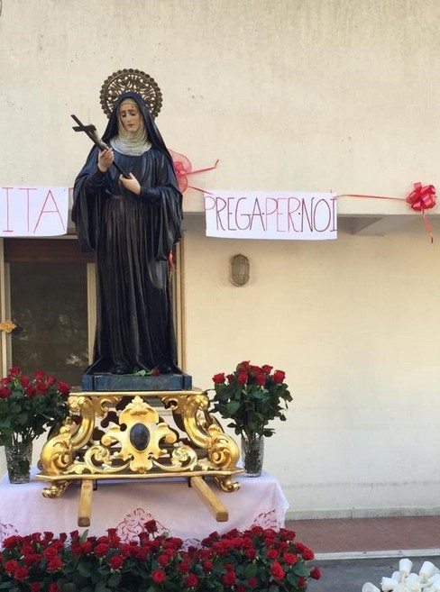 La statua di Santa Rita alla Casa di riposo. <span>Foto Nicola Turturro</span>