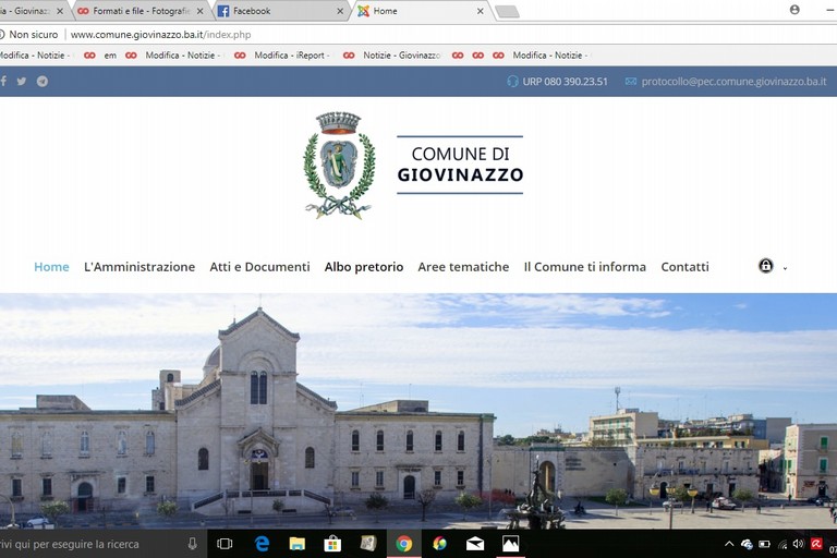 L'Home page del sito comunale