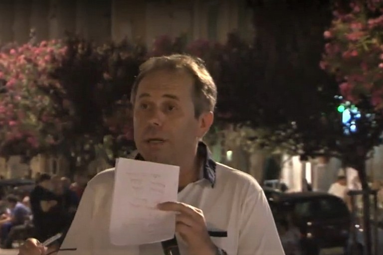 Tommaso Depalma durante le comunicazioni
